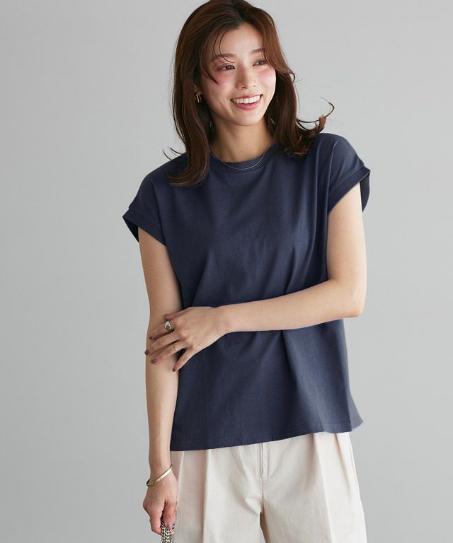 167cm / ネイビー / クルーネック / M