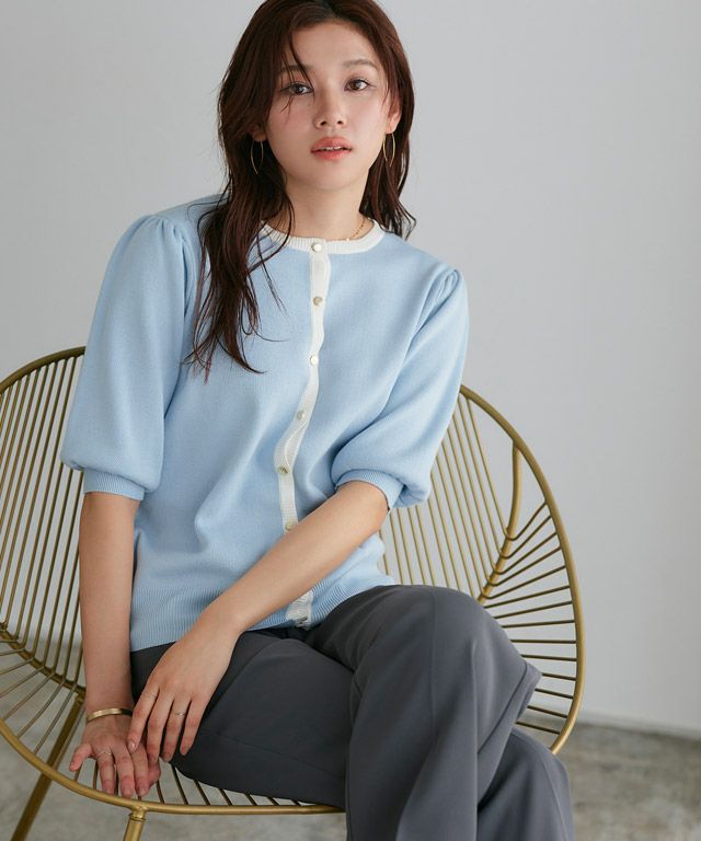 166cm / ライトブルー×オフホワイト / M