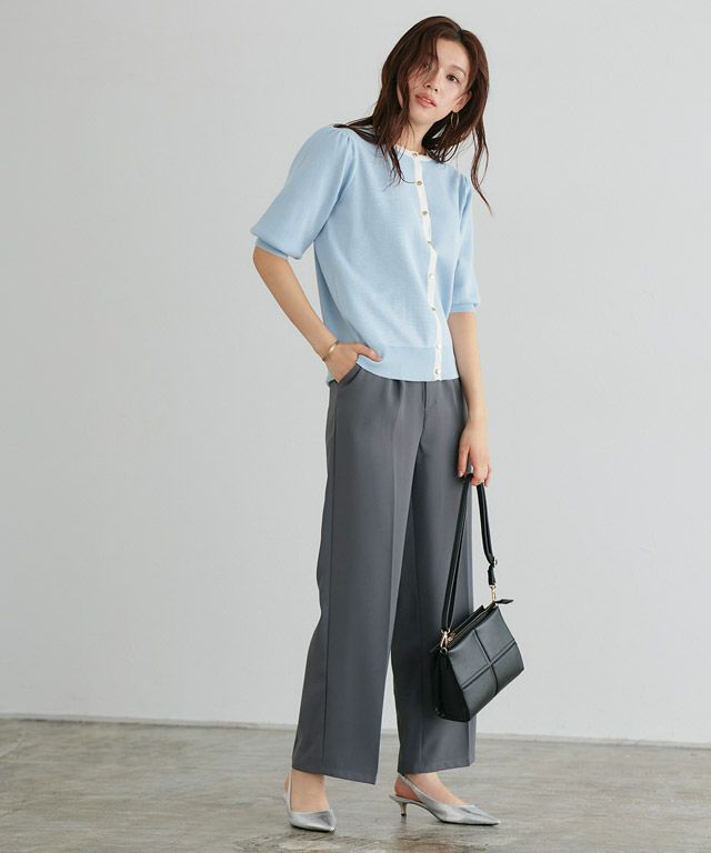 166cm / ライトブルー×オフホワイト / M