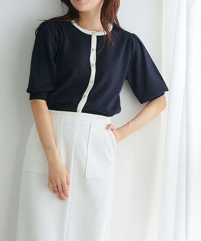 166cm / ネイビー×オフホワイト / M