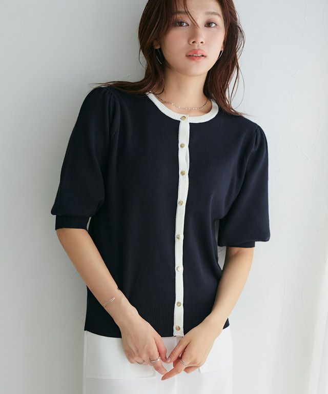 166cm / ネイビー×オフホワイト / M