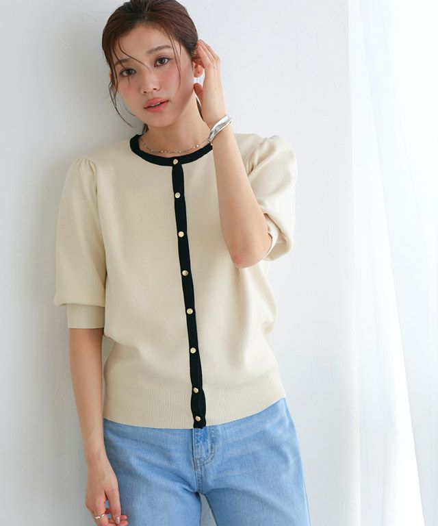 166cm / アイボリー×ブラック / M