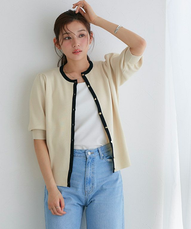 166cm / アイボリー×ブラック / M