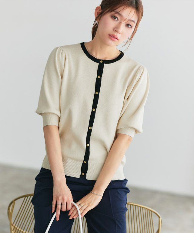 166cm / アイボリー×ブラック / M