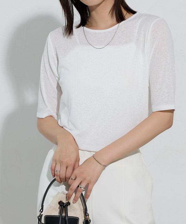 167cm / オフホワイト / 五分袖 / M