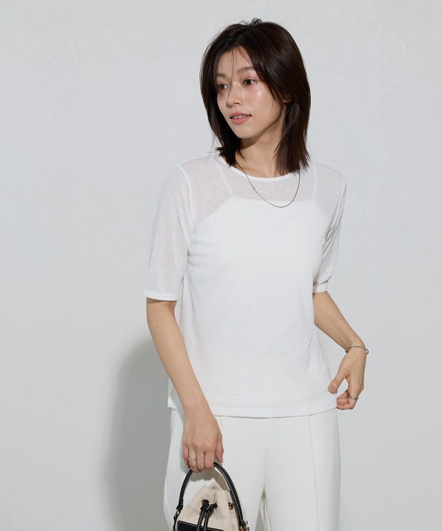 167cm / オフホワイト / 五分袖 / M