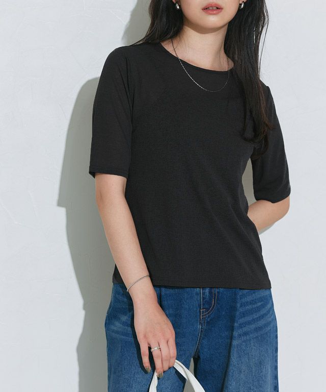 157cm / ラメ/グレー / 五分袖 / M