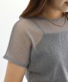 157cm / ラメ / グレー / フレンチスリーブ / M