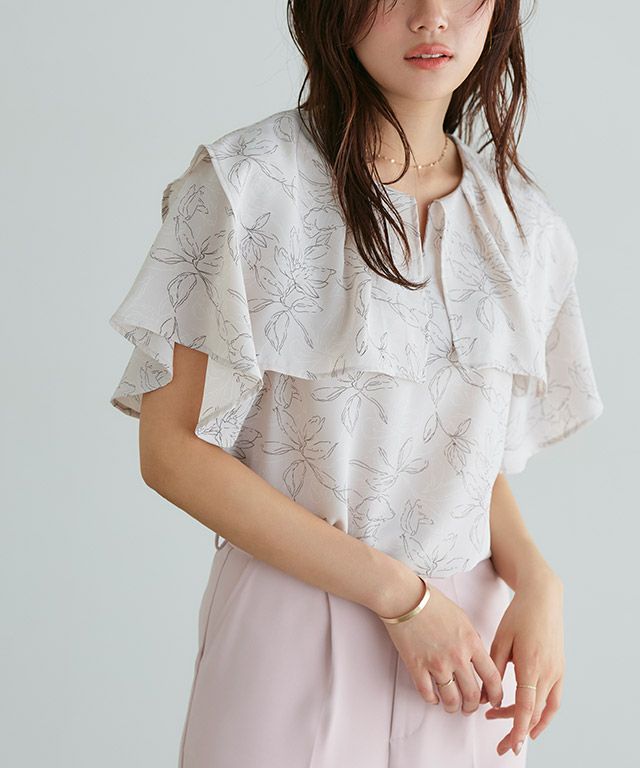 アウトレットSALE！】2wayラッフルフリルデザインブラウス 【Pierrot