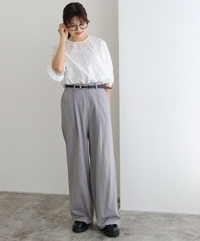 30%OFF】【スピード配送】コットンレースブラウス 【Pierrot
