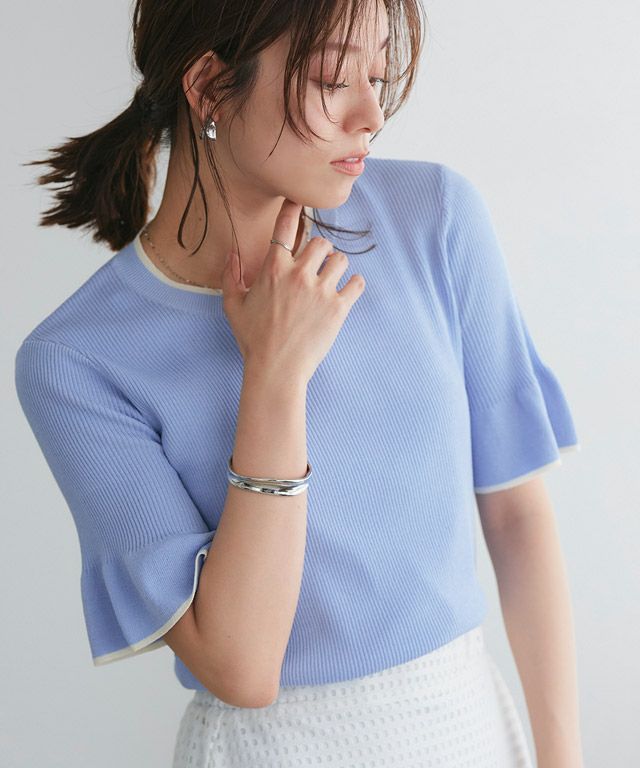 167cm / ブルー×アイボリー / M