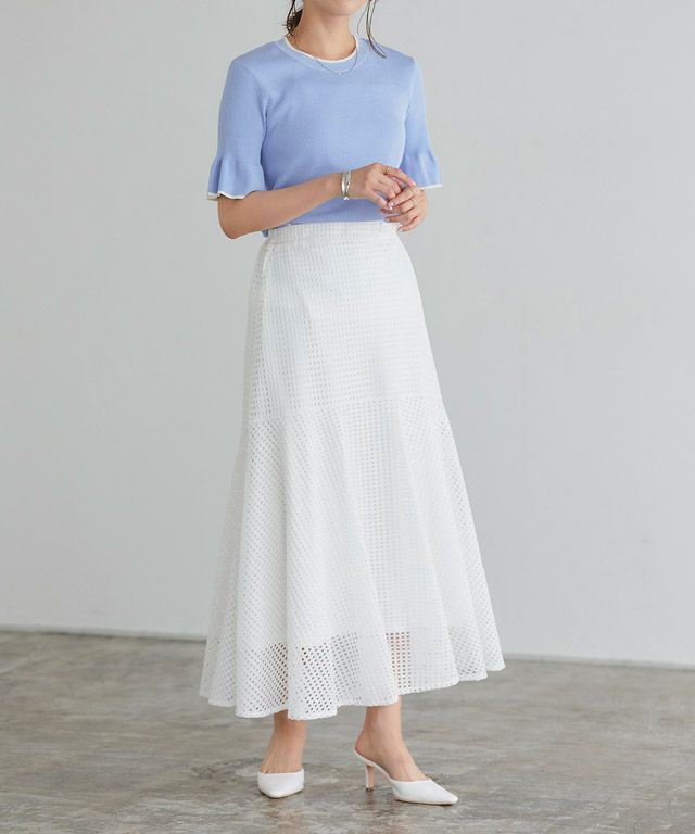 167cm / ブルー×アイボリー / M