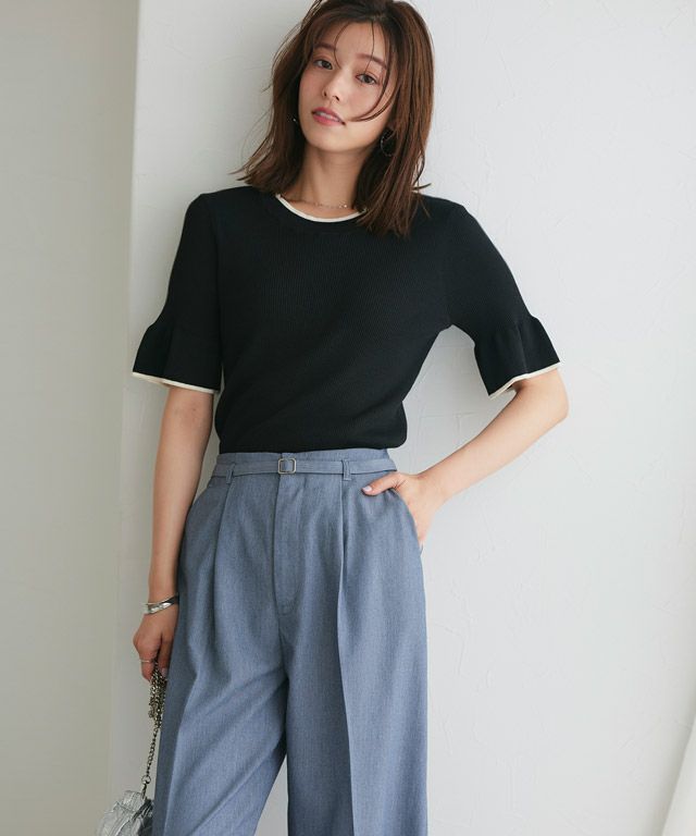 167cm / ブラック×アイボリー / M