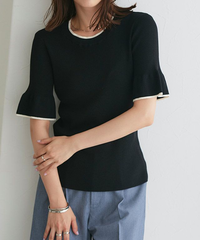 167cm / ブラック×アイボリー / M