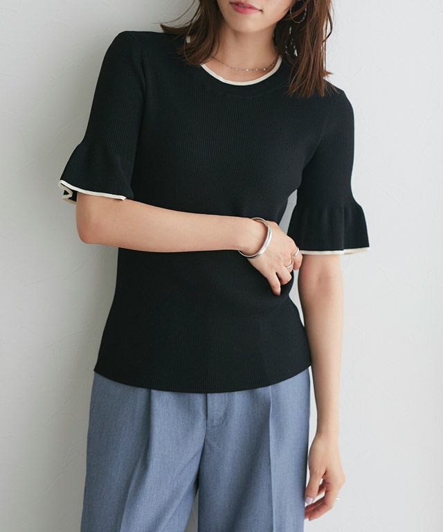 167cm / ブラック×アイボリー / M