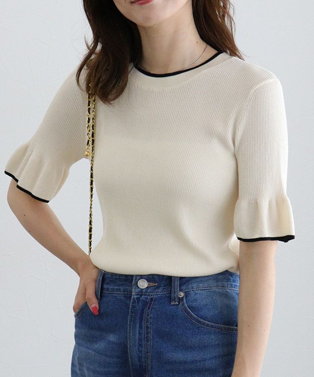 163cm / アイボリー×ブラック / M