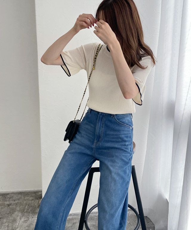 163cm / アイボリー×ブラック / M