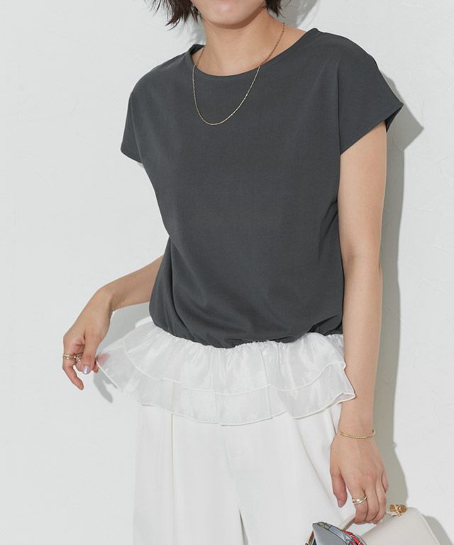 167cm / チャコール×オフホワイト / M