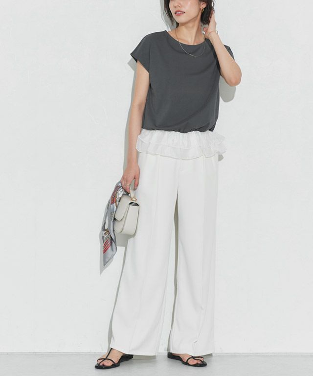 167cm / チャコール×オフホワイト / M