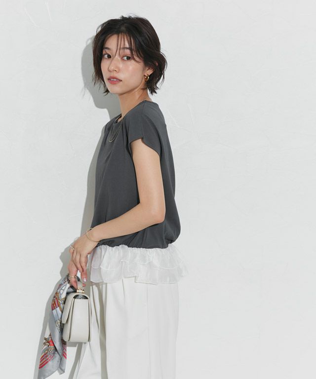 167cm / チャコール×オフホワイト / M