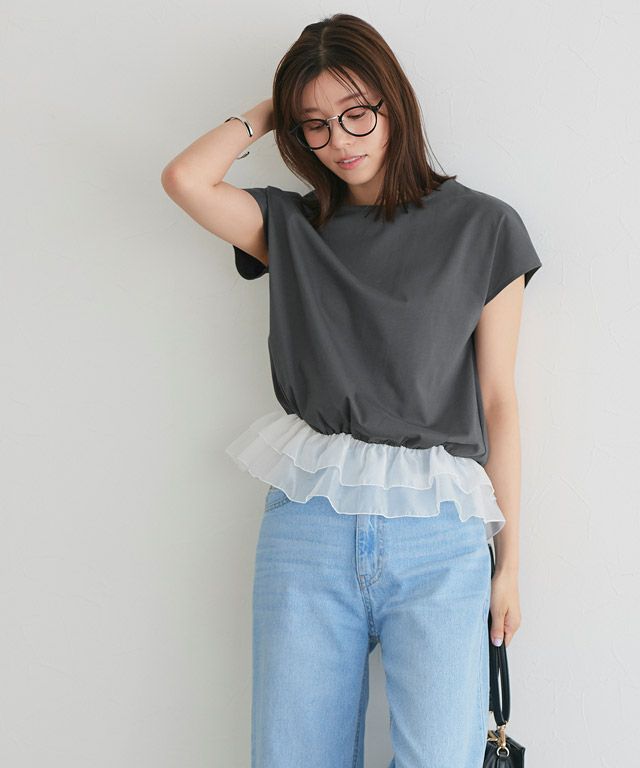 167cm / チャコール×オフホワイト / M