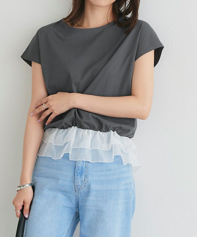 167cm / チャコール×オフホワイト / M