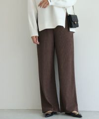 ジャカードプリーツワイドパンツ
