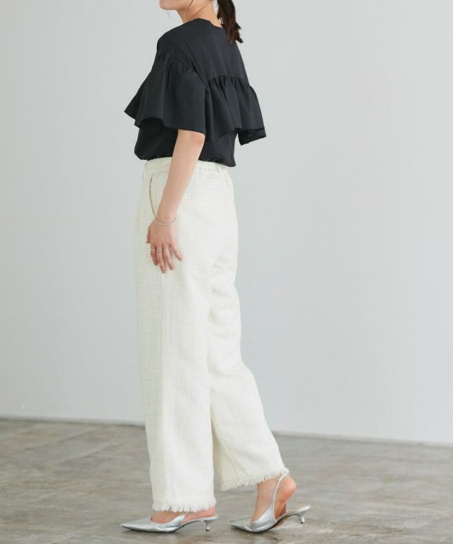 166cm / ブラック / ラッフルフリル / M