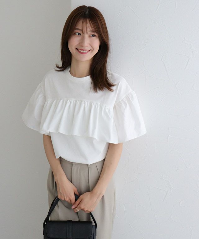 163cm / オフホワイト / ラッフルフリル / M