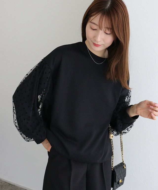 163cm / ブラック×ドット / M