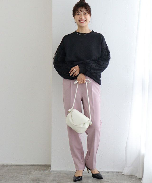 157cm / ブラック×ドット / M