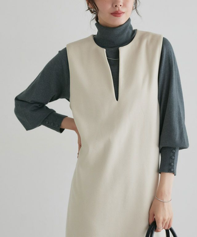 167cm / 杢チャコール / タートルネック / M