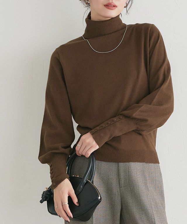 167cm / ブラウン / タートルネック / M