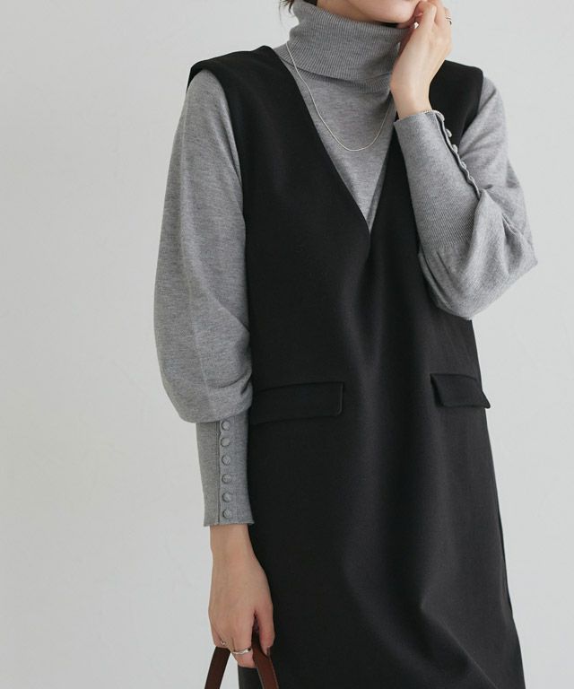 167cm / 杢グレー / タートルネック / M