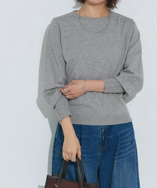 167cm / 杢グレー / クルーネック / M