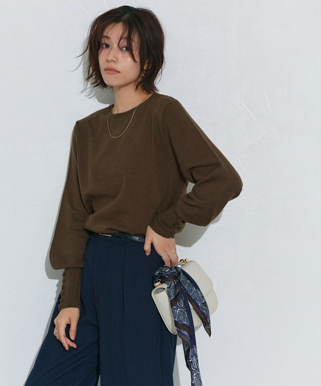 167cm / ブラウン / クルーネック / M