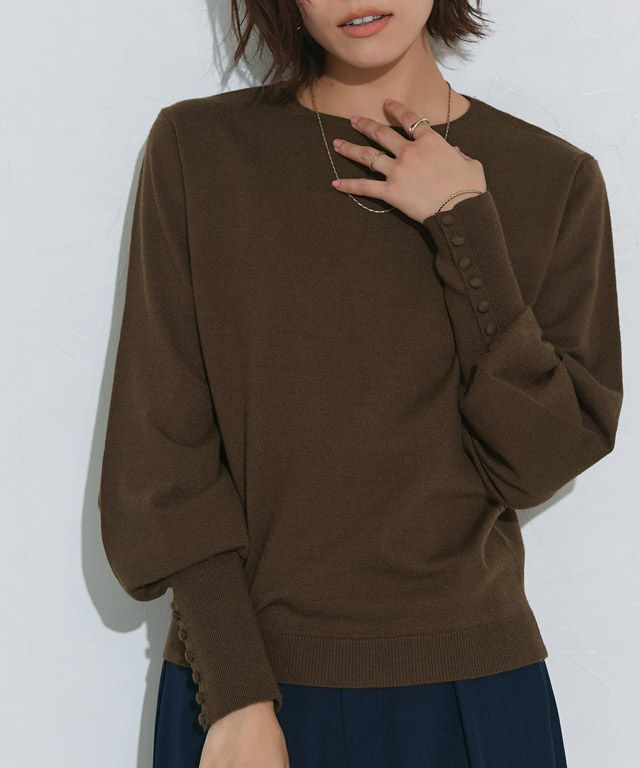 167cm / ブラウン / クルーネック / M