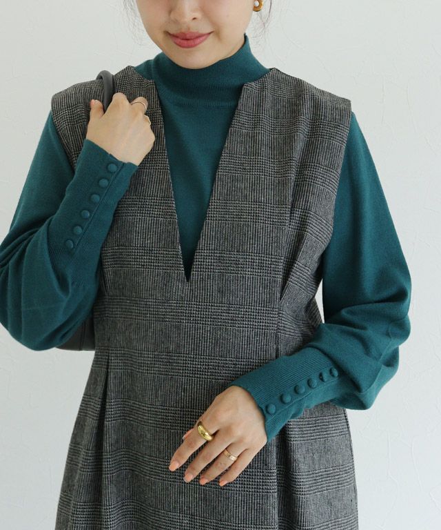 157cm / ブルーグリーン / ハイネック / M