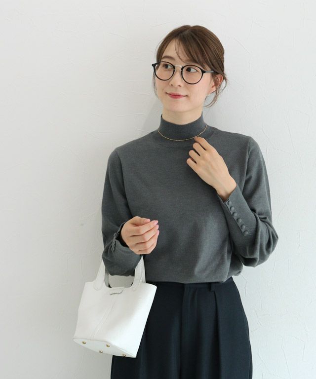 163cm / 杢チャコール / ハイネック / M