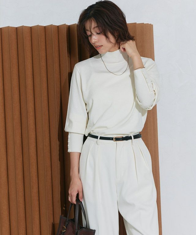 167cm / オフホワイト / ハイネック / M