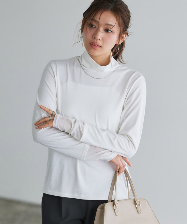 166cm / ボーダー / クルーネック / シアーカフス / M