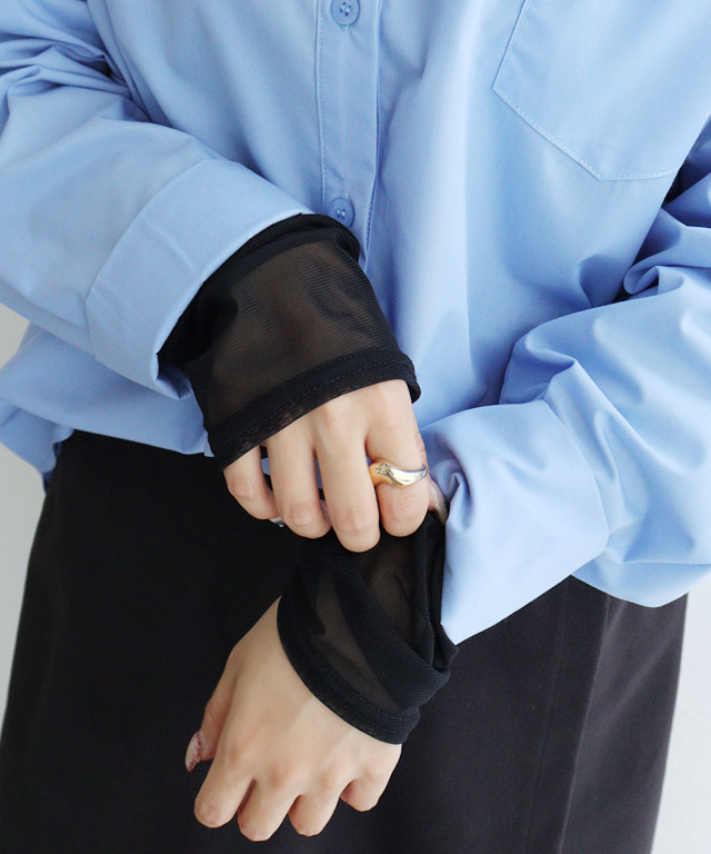 166cm / オフホワイト / タートルネック / シアーカフス / M