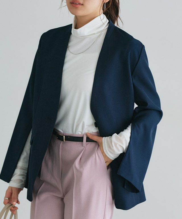 166cm / オフホワイト / タートルネック / シアーカフス / M