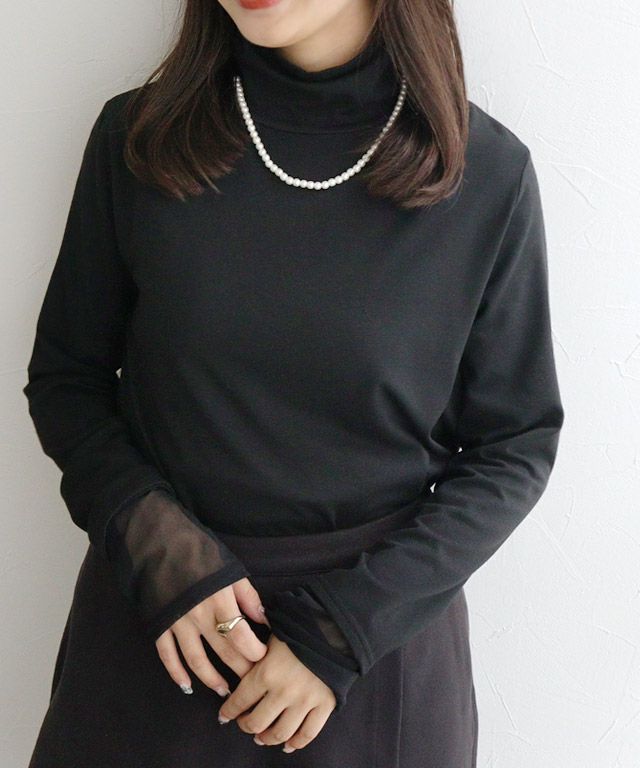 150cm / ブラック / タートルネック / シアーカフス / M