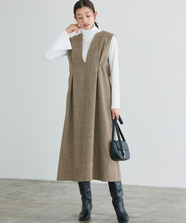 選べる柄タックジャンパースカート