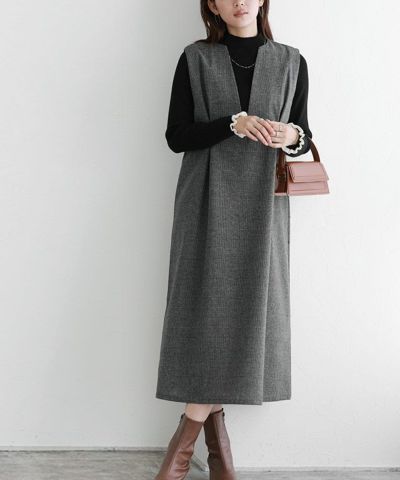 選べる柄タックジャンパースカート