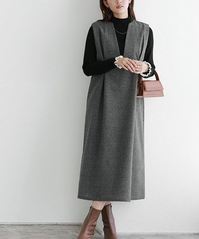 選べる柄タックジャンパースカート