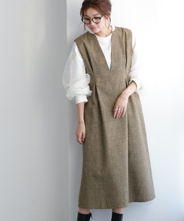 166cm / チェック / ブラウン / M