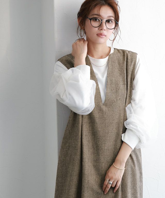 166cm / チェック / ブラウン / M