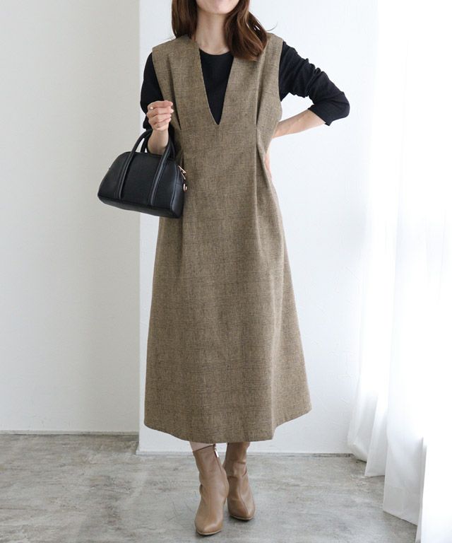 163cm / チェック / ブラウン / M